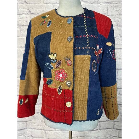 American Vintage Koret City Blues Patchwork Grandmacore Jacket - Picture 1 of 8